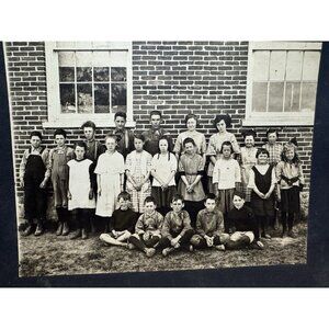 Antique 1900s School House Class Cabinet Card, Ontario Canada, School Children